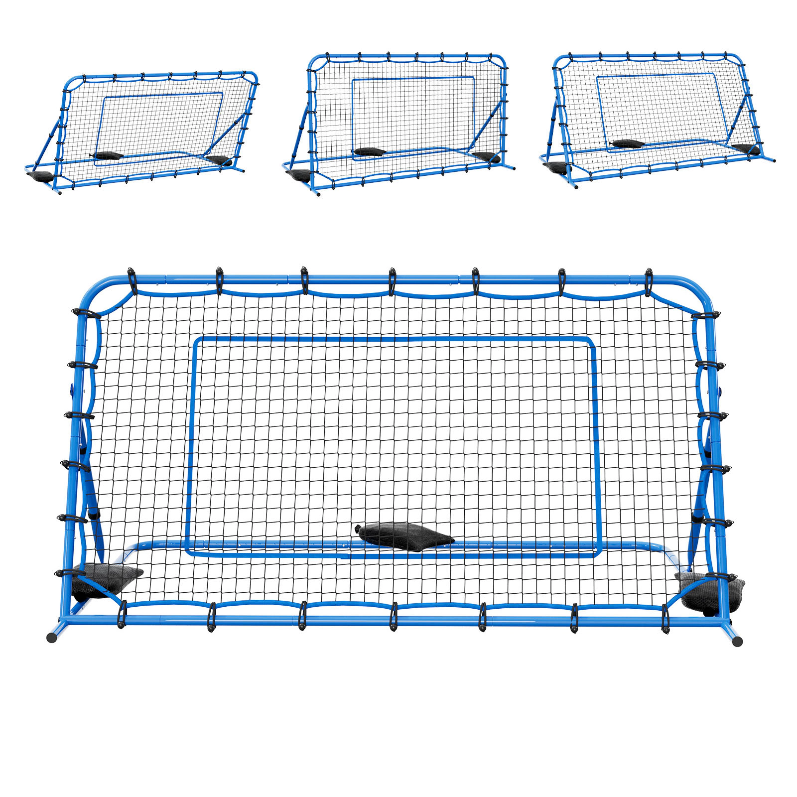 HONGGE Soccer Rebounder Net for Control Passing Practice, Iron & Net, Easy Setup Ball Training Equipment