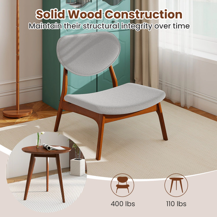 Hivvago Set of 2 Modern Accent Chairs with Matching Side Table and Solid Wood Frame