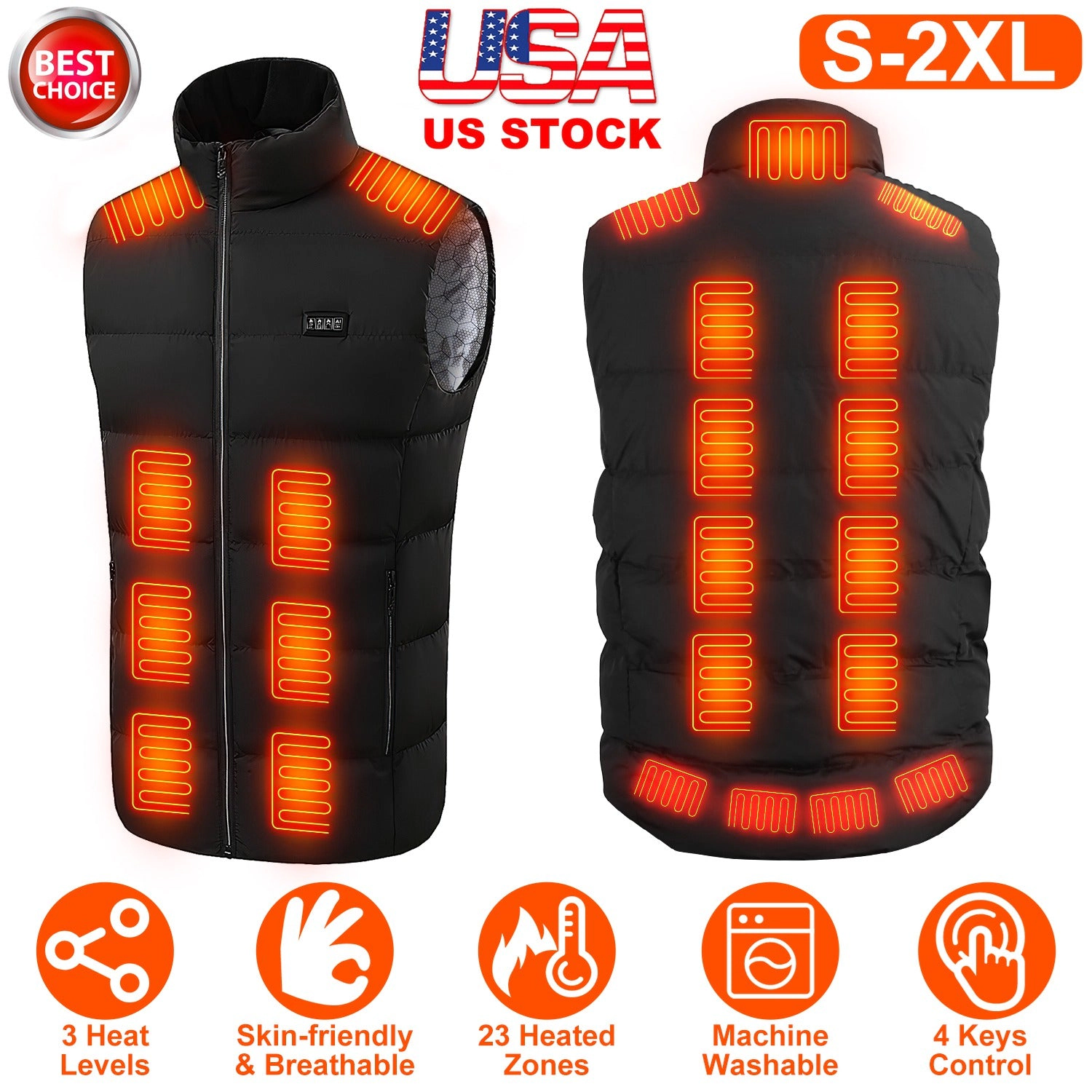 GBruno 23-Zone USB Heated Vest