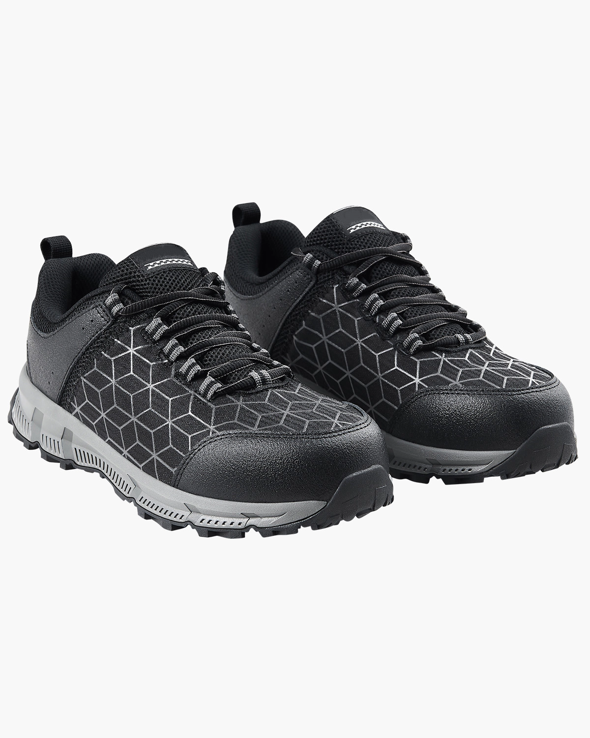 HONGGE Steel Men's Cushion Sport Safety Toe Athletic Work Shoe Sneakers, Black