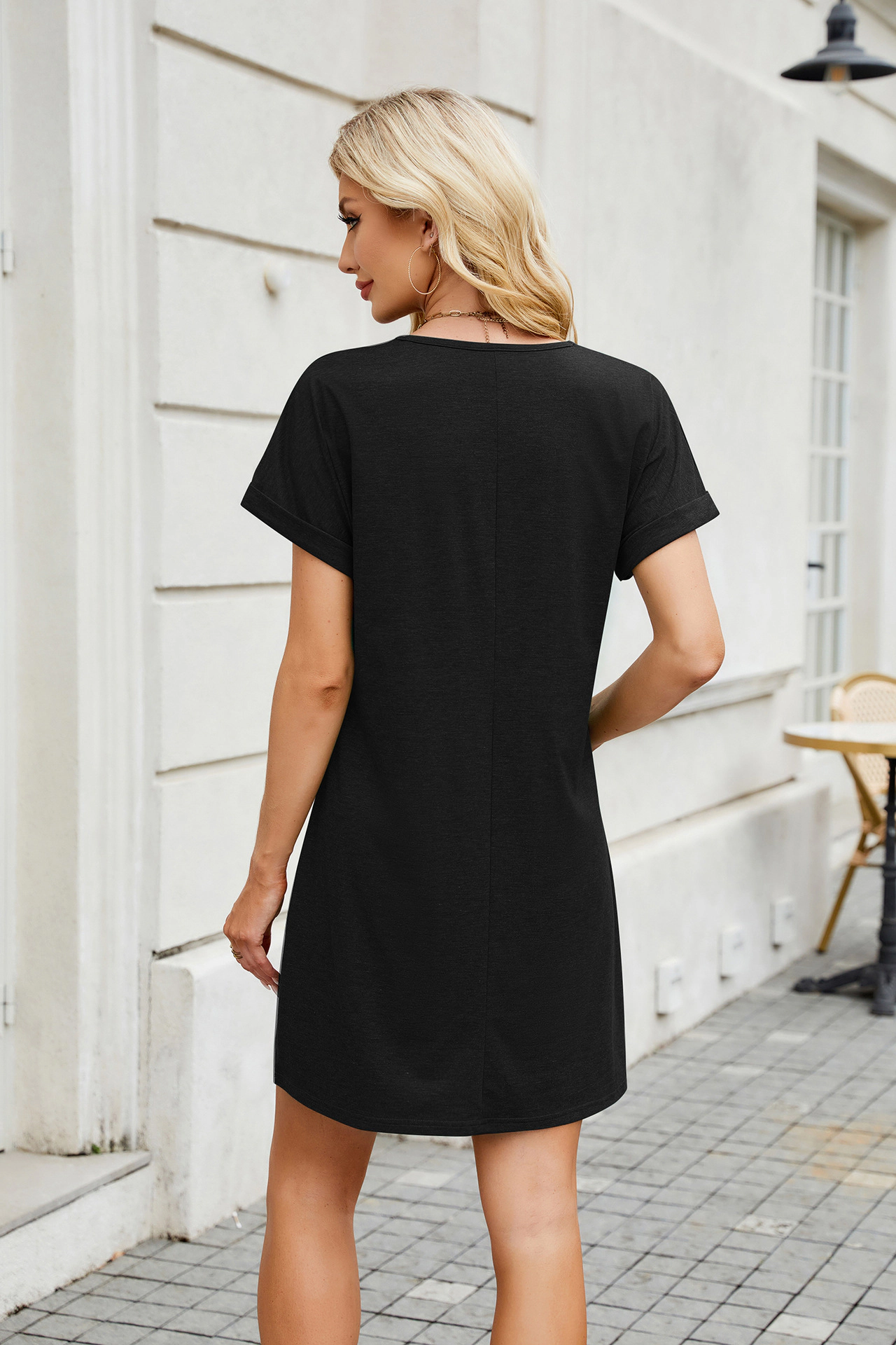Enchanted Funland Womens V‑Neck Casual T‑Shirt Dress