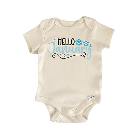 NOFO VIBES Unisex Hello January Newborn Baby Bodysuit
