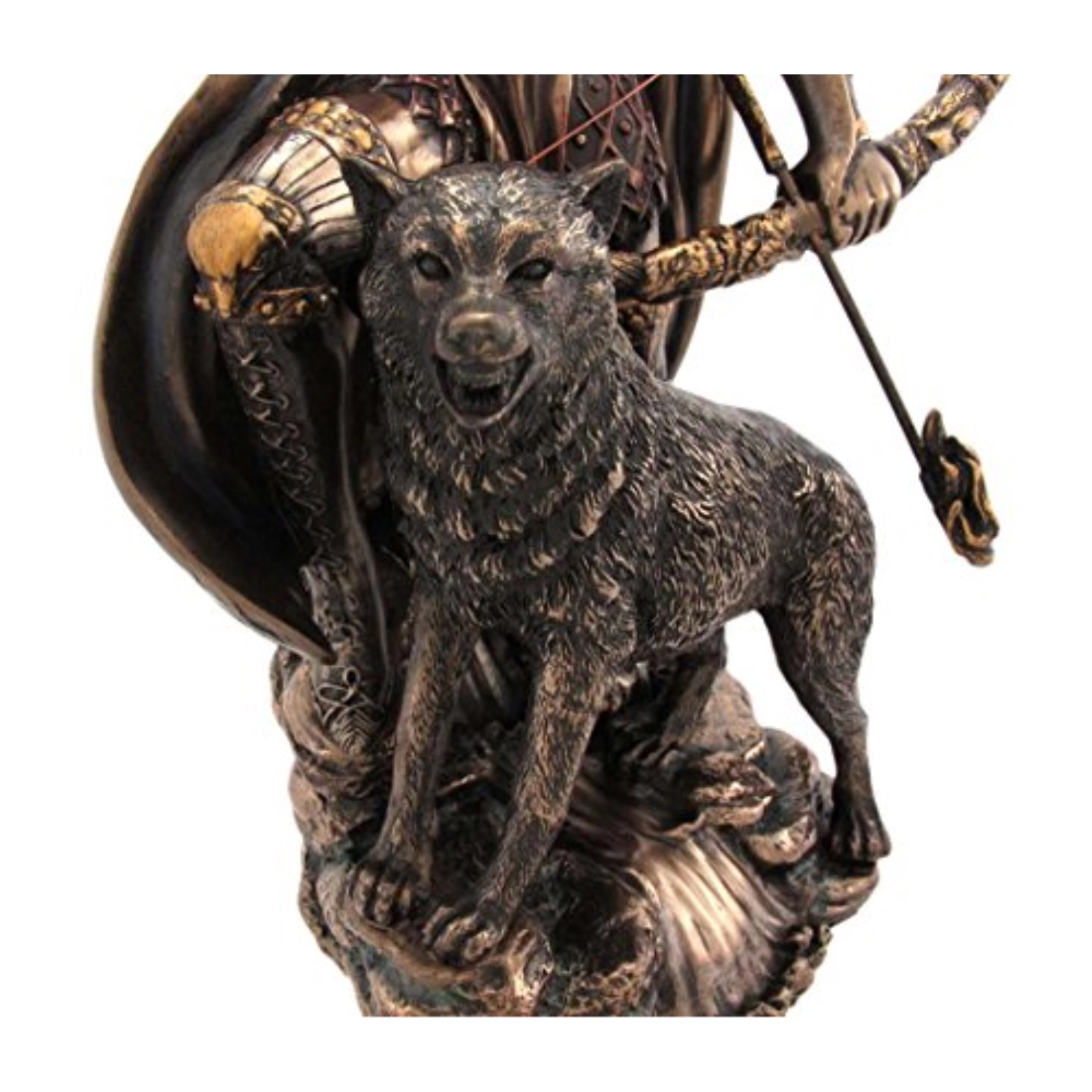 Pacific Giftware Skadi Warrior with Bow and Arrow and Wolf Resin Statue Figurine 9.1 inch