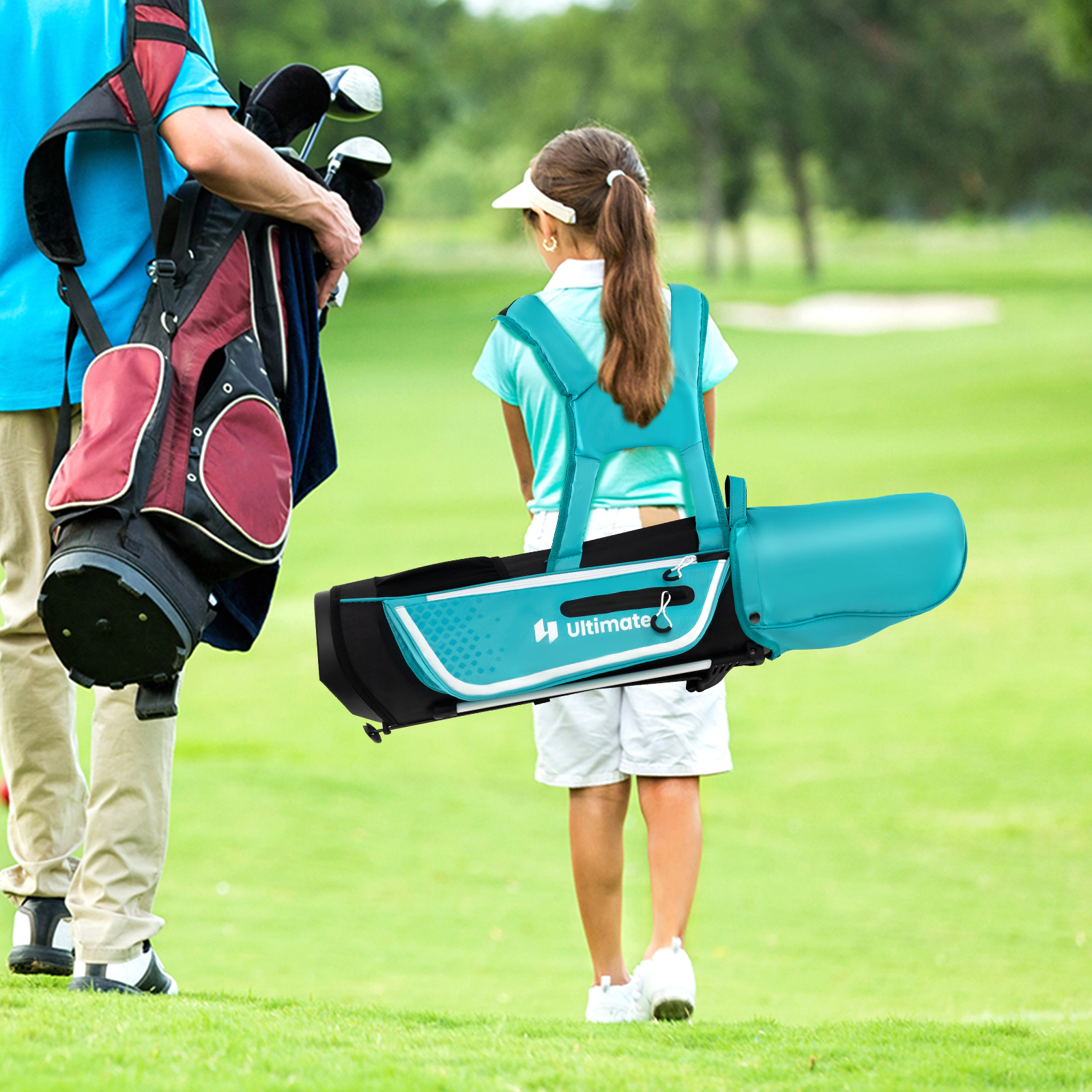 LJG Junior Complete Golf Club Set for Kids with Rain Hood Right Hand Children Age 8-10 Years Old