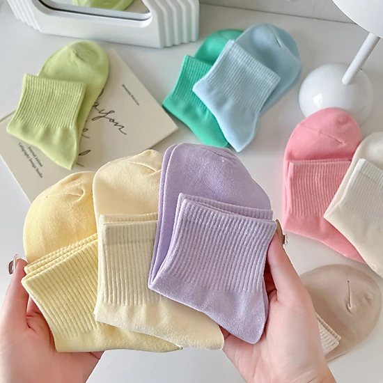 10 Pairs Women's Cotton Crew Ankle Socks Lightweight Casual Daily Socks