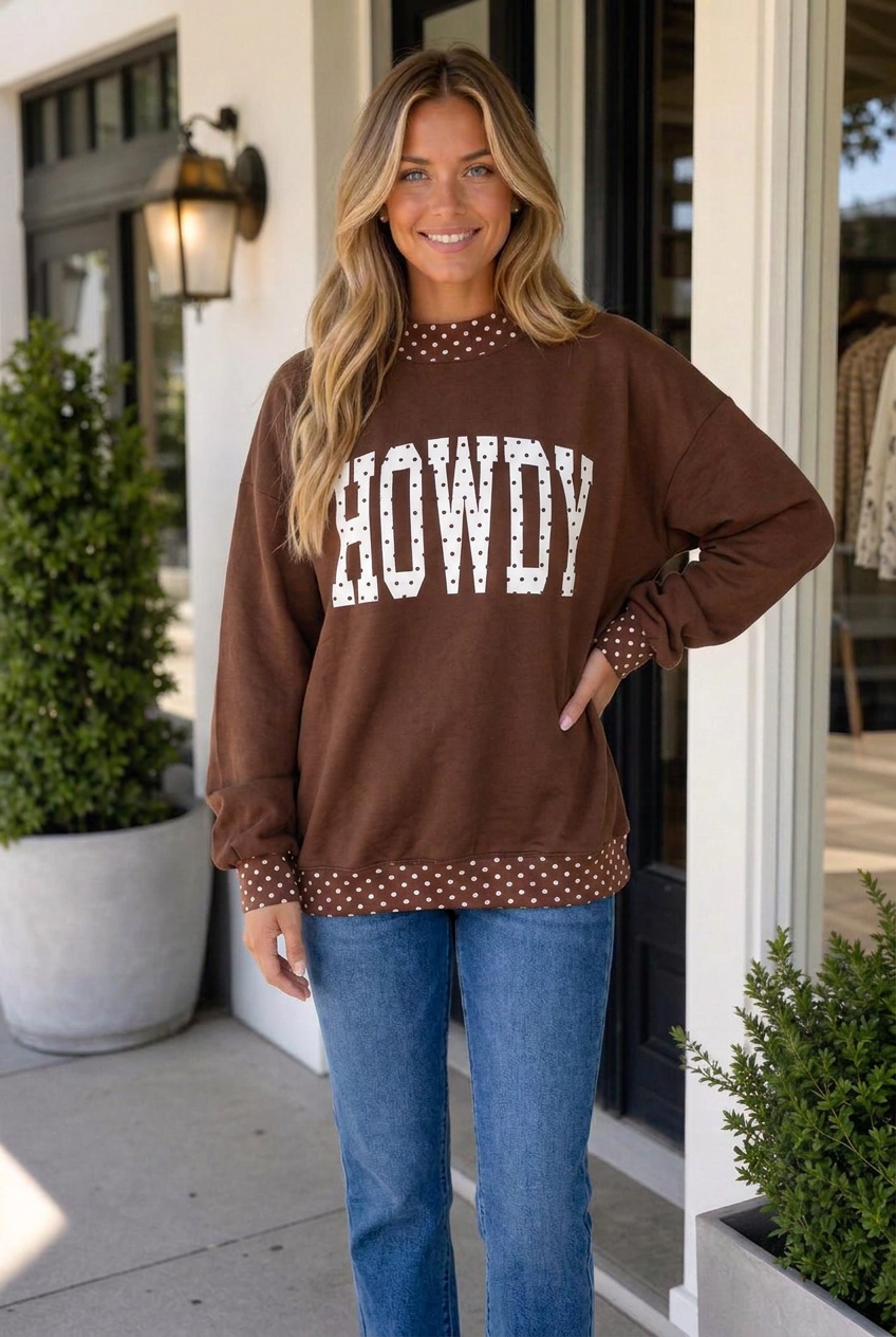 Threaded Pear Women's Cynthiya High Western Baggy Pullover