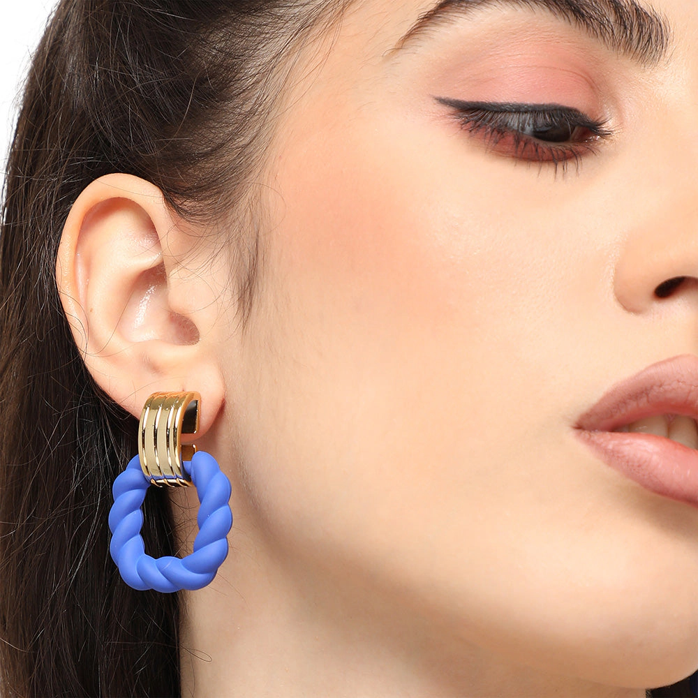SOHI Women's Blue Rope Drop Earrings