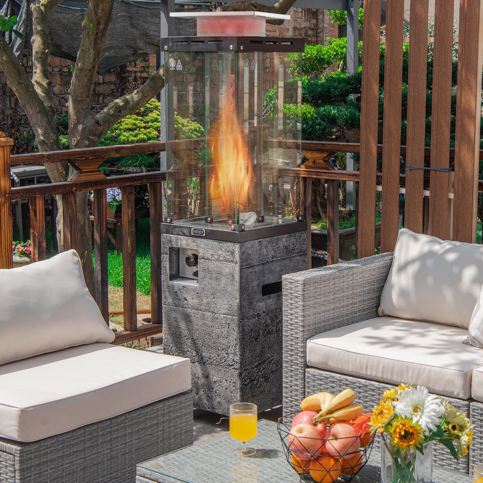 LJG 41 000 BTU Propane Patio Heater with Metal Hood