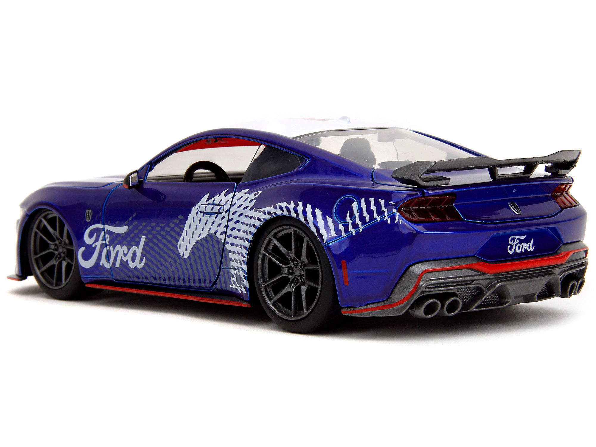 Jada 2024 Ford Mustang Dark Horse Candy Blue with White Top and "Mustang Horse Graphics" "Bigtime Muscle"