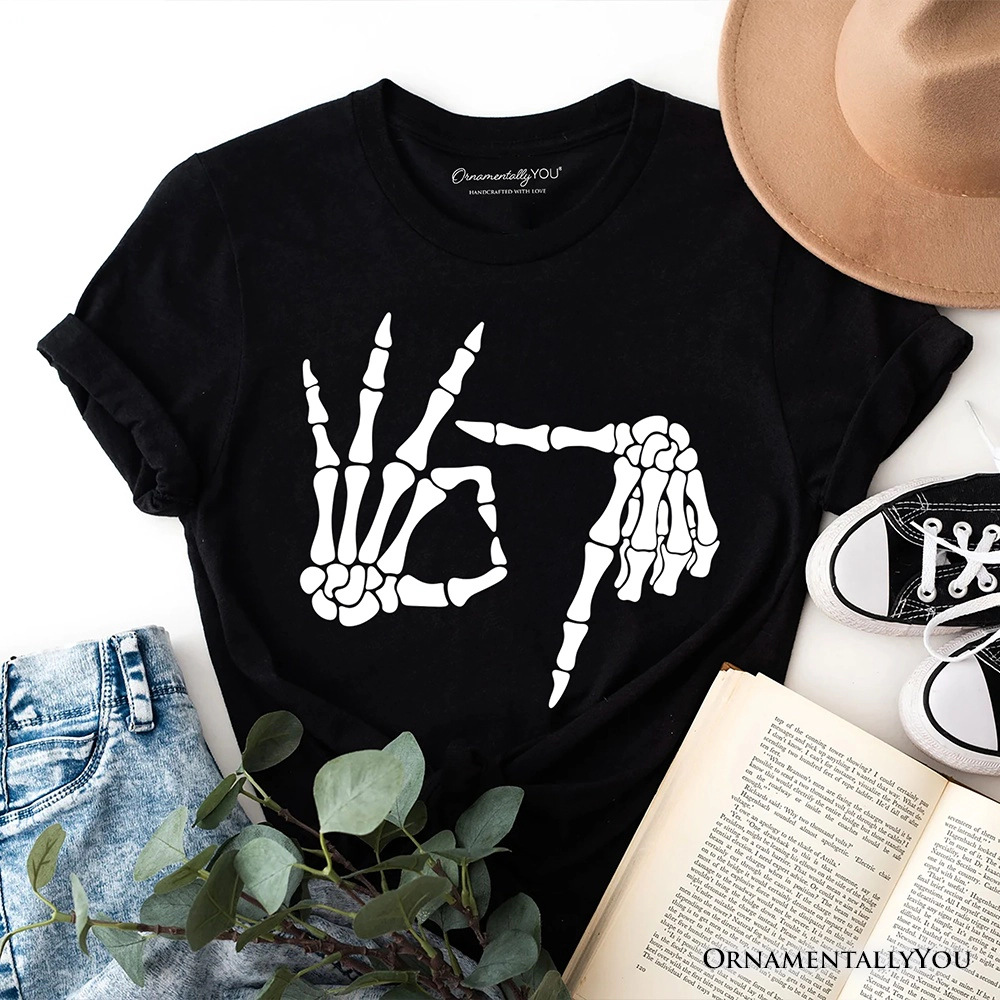 OrnamentallyYou Unisex Skeleton Hands "67" Funny Meme T-Shirt