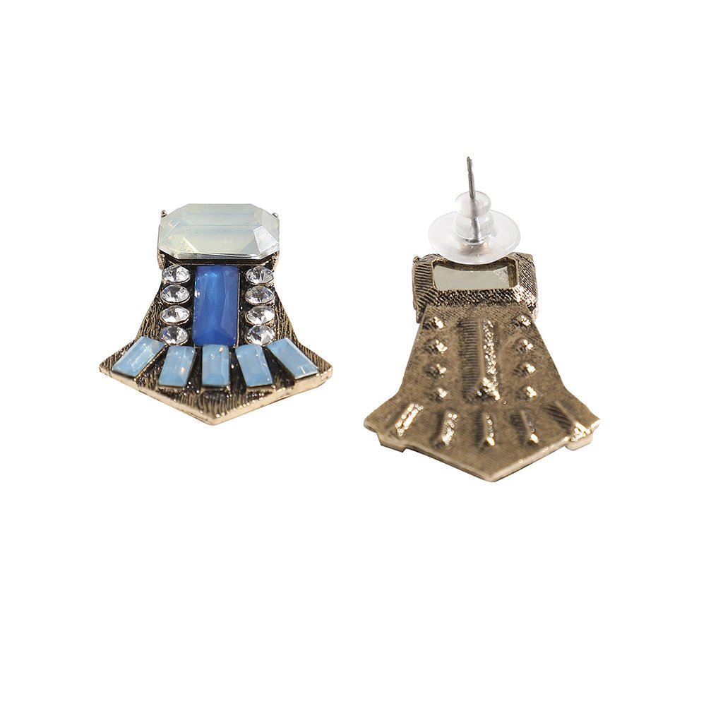 SOHI Women's Electric Blue Stone Drop Earrings