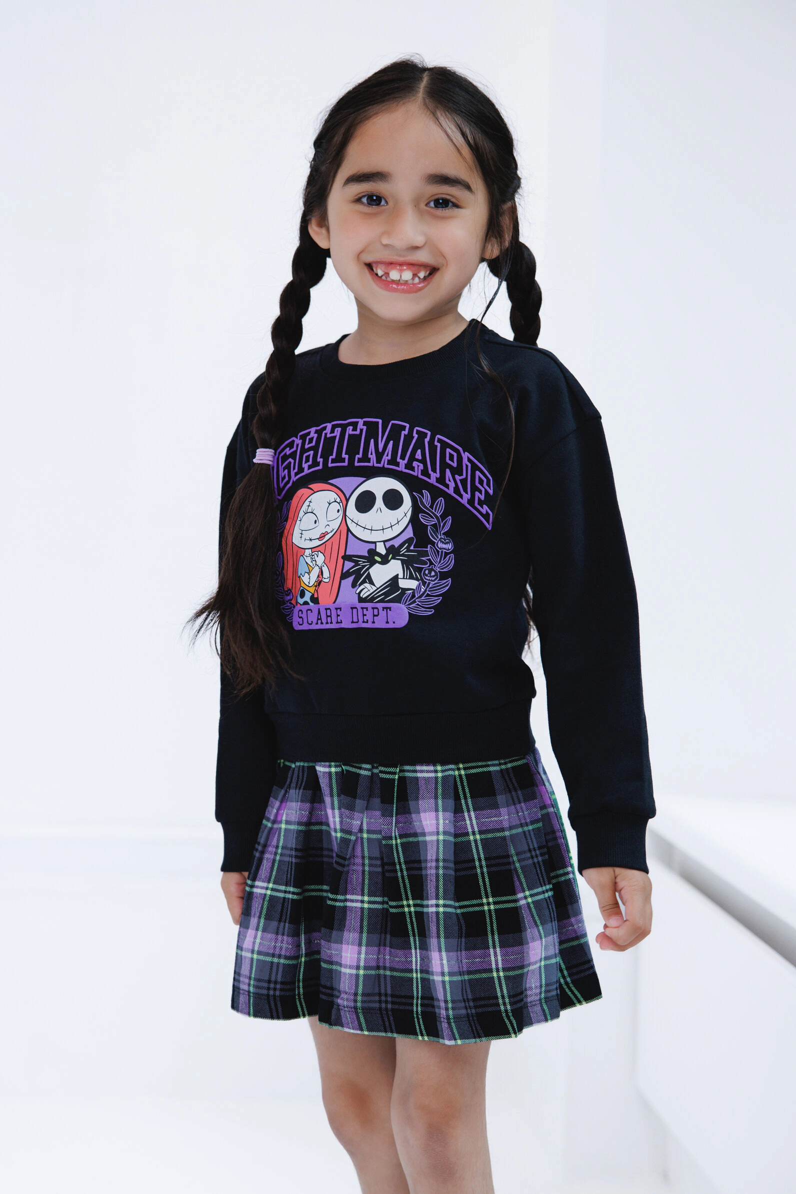 Disney Girls' Fleece Plaid Dress