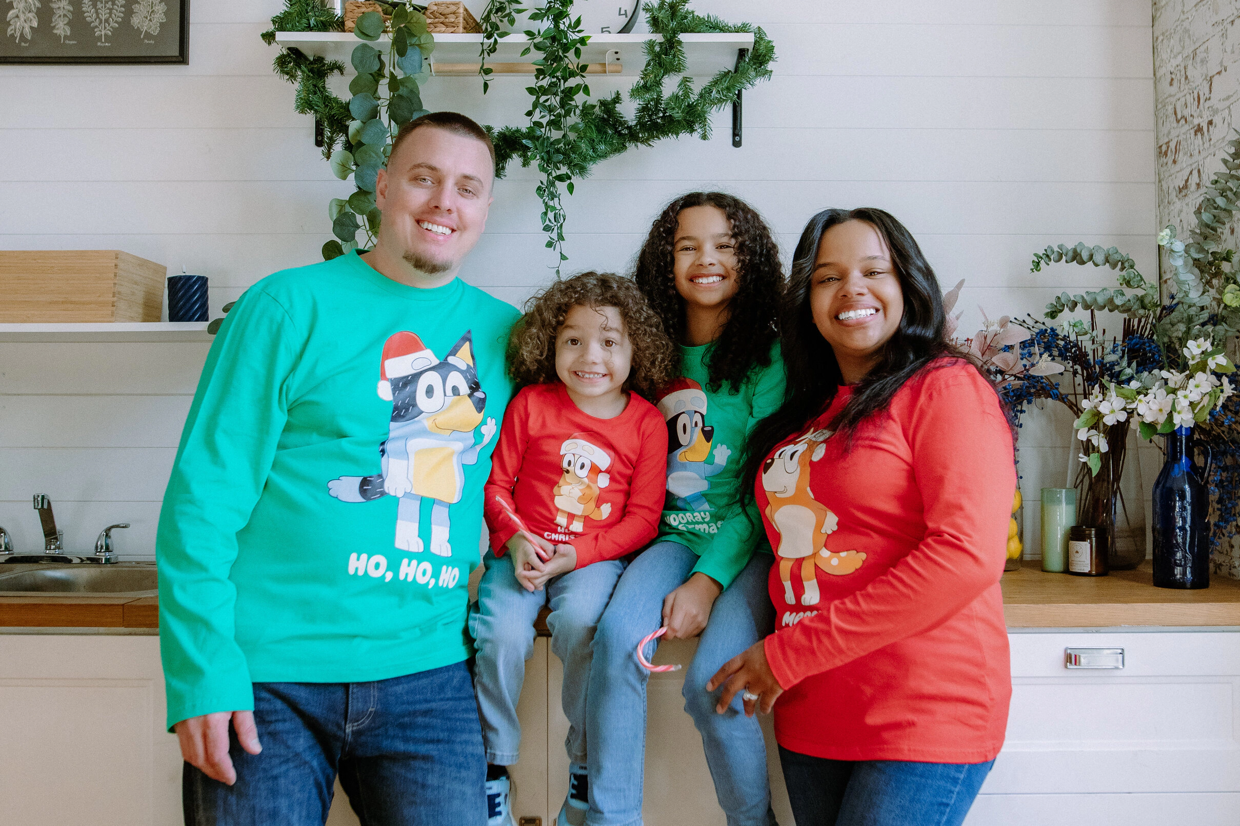 Bluey Matching Family Christmas Long Sleeve Tee