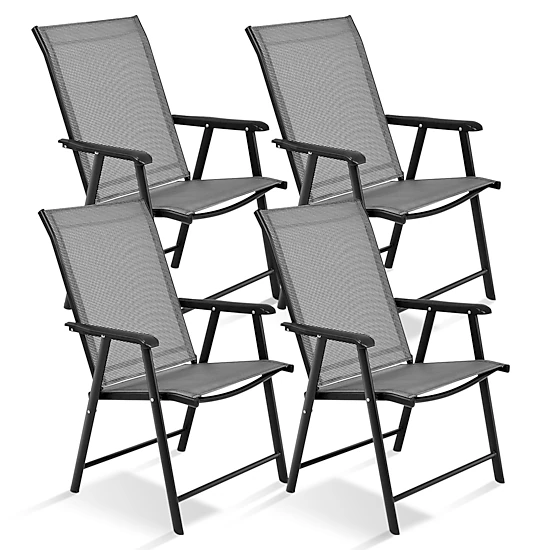 LJG 4-Pack Patio Folding Chairs Portable for Outdoor Camping