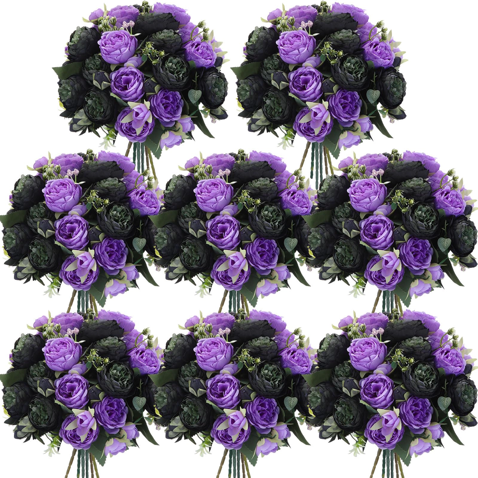PUPWE 24 Artificial Peonies Flowers Dusty Pink  Rose