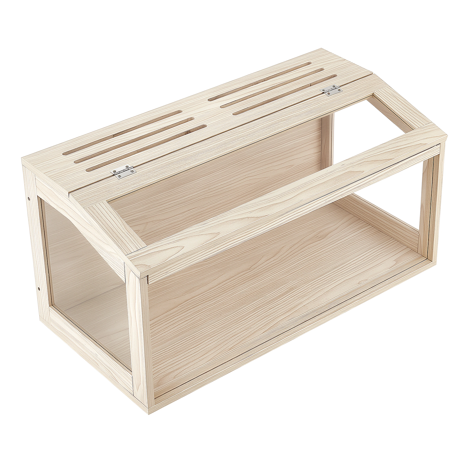 HONGGE Wooden Hamster Cage with 270° Acrylic View Panel, 31.9 x 16.1 x 16.1 in, for Hamsters, Guinea Pigs & Gerbils
