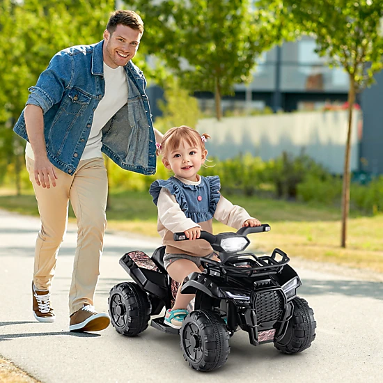 LJG 6V Kids ATV Quad Electric Ride on Car with LED Light and MP3