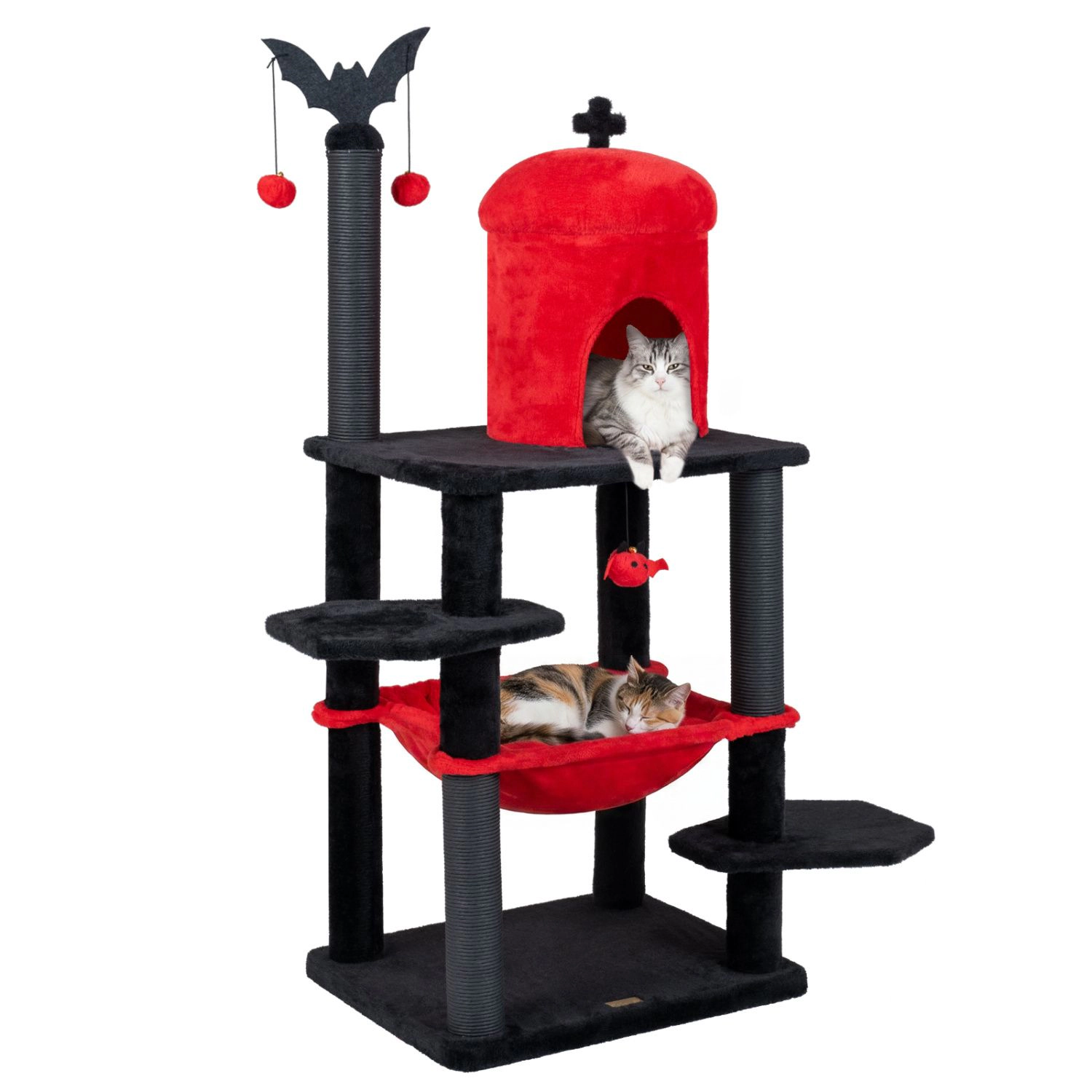 SlickBlue Gothic Cat Tower with Condo, Hammock and Scratching Posts
