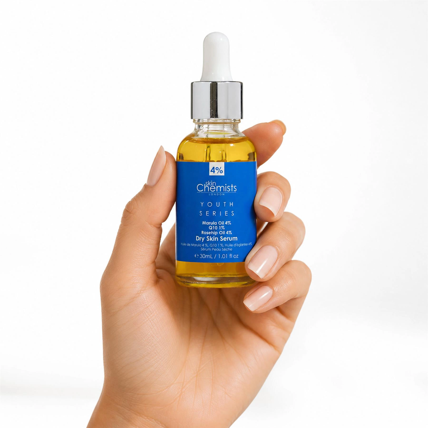 skinChemists Youth Series Dry Skin Serum - Marula Oil 4% Q10 1% Rosehip Oil 4% - 30ml