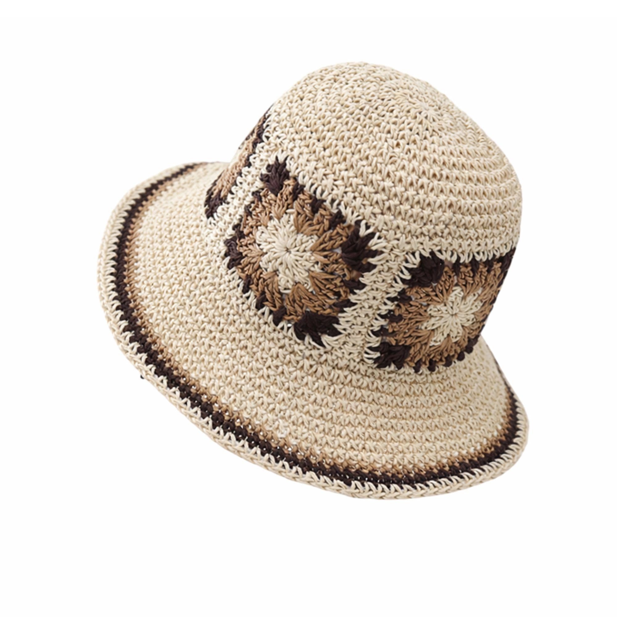 Anna-Kaci Women's Women Bucket Hat Wide Brim Crochet Pattern Lightweight Casual Sun