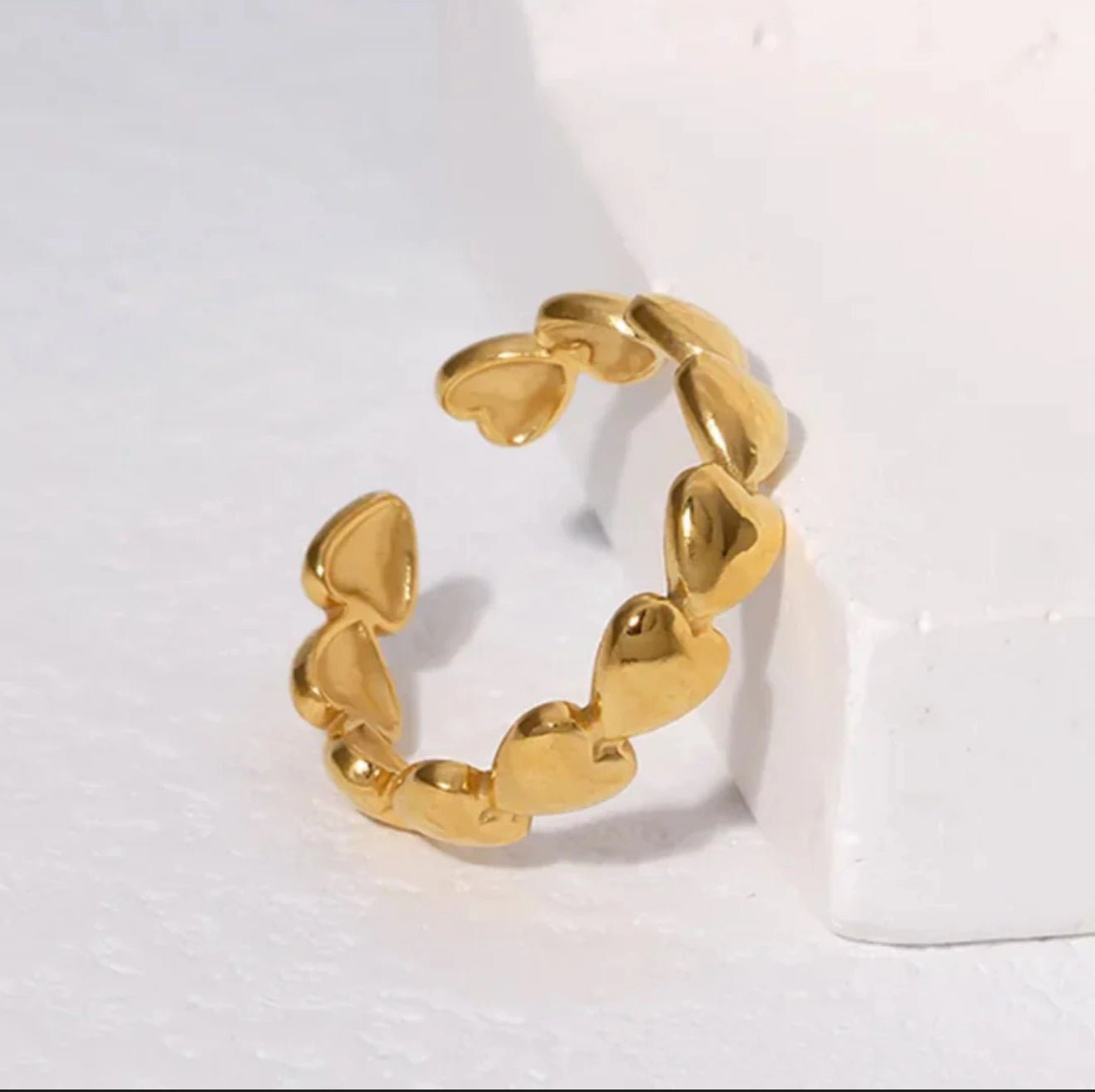 DressAtR Women's Heart Shape 18K Gold Plated Open Ring