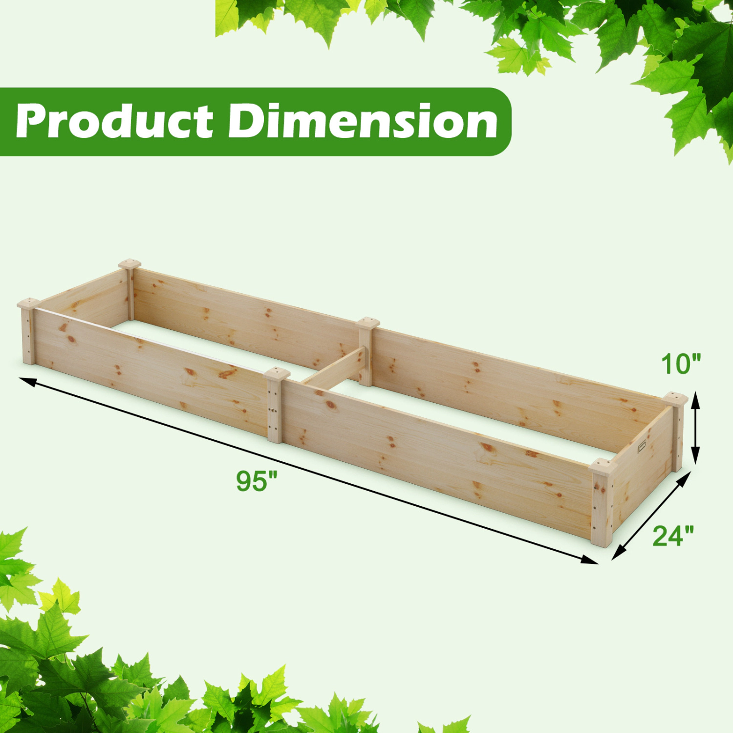 SlickBlue Unisex Wooden Raised Garden Bed Outdoor Planter Box
