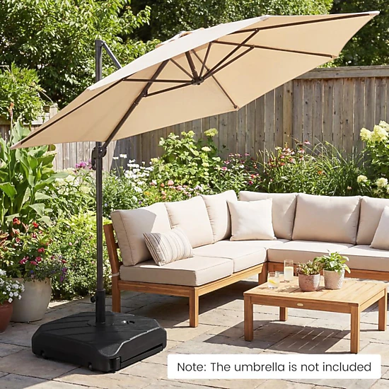 Hivvago 211 Lbs Fillable Patio Umbrella Base With Wheels And Telescopic Pull Rod