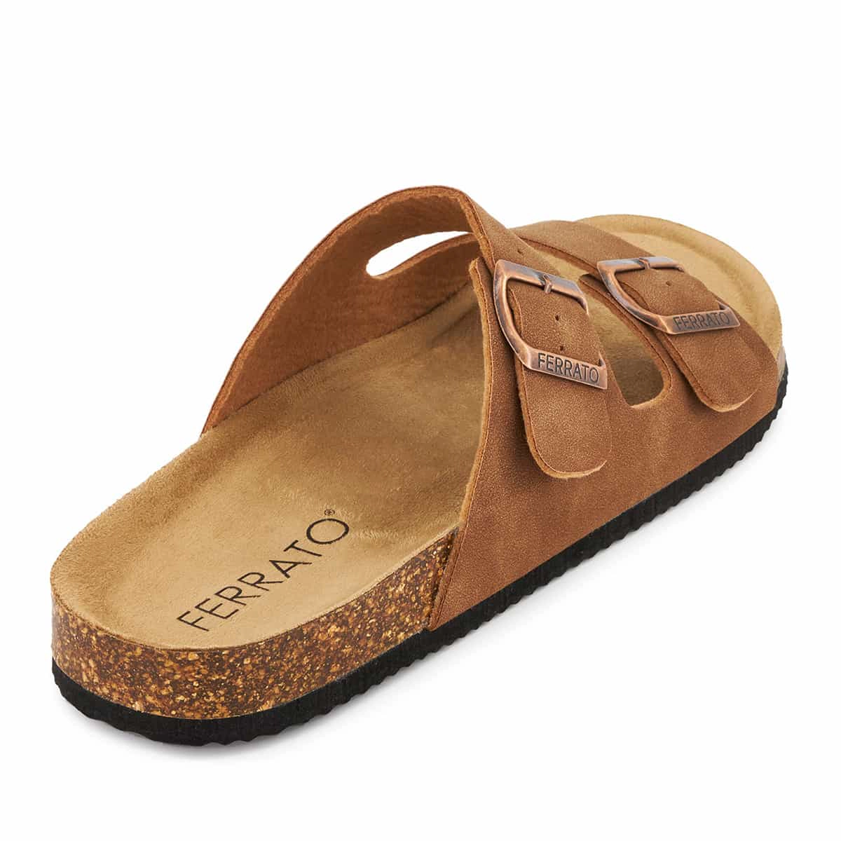Ferrato Mens Mule Sandals - Double Buckle,