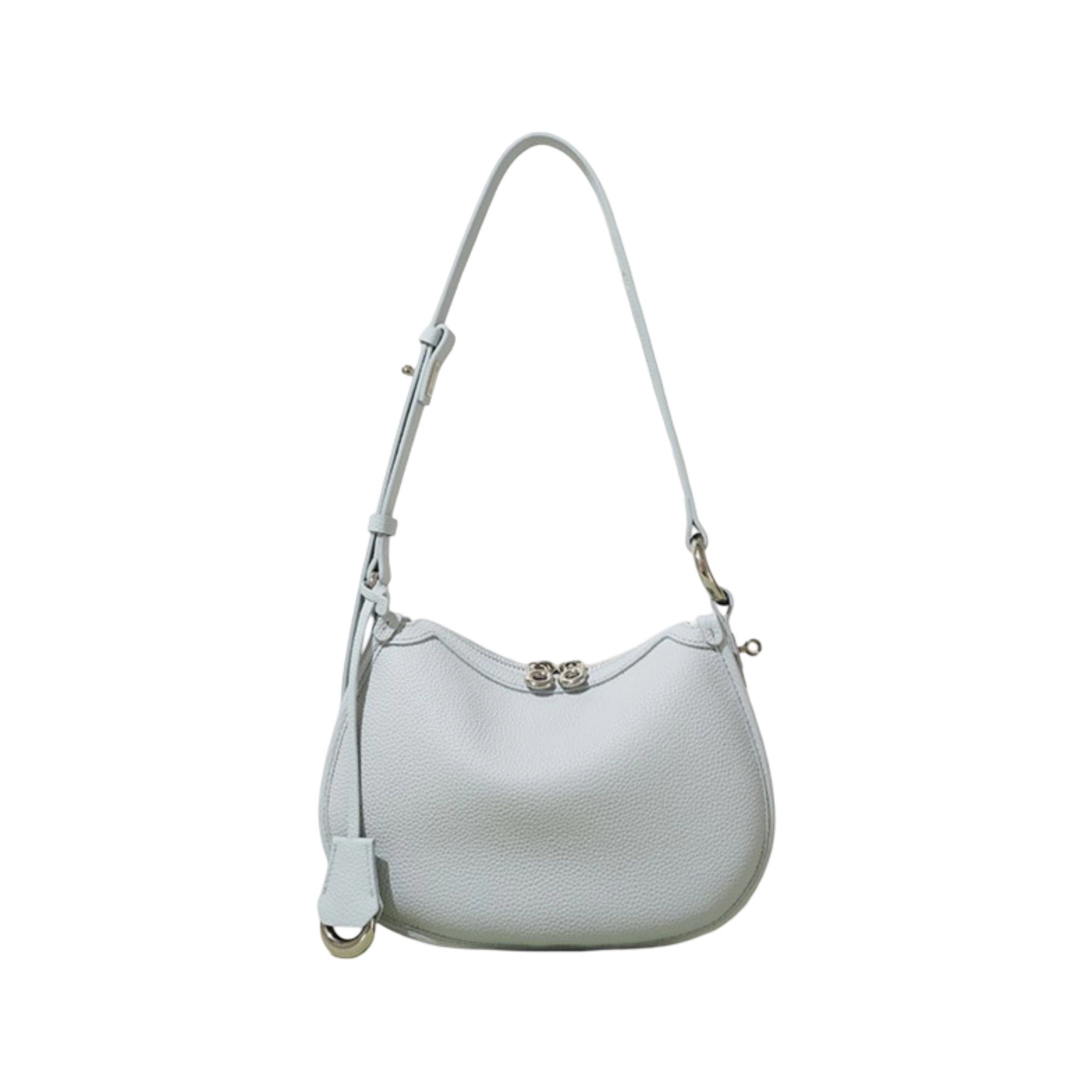 Alilang Women's Crescent Leather Shoulder Purse with Adjustable Strap Multi Length Carry and Pebbled Finish