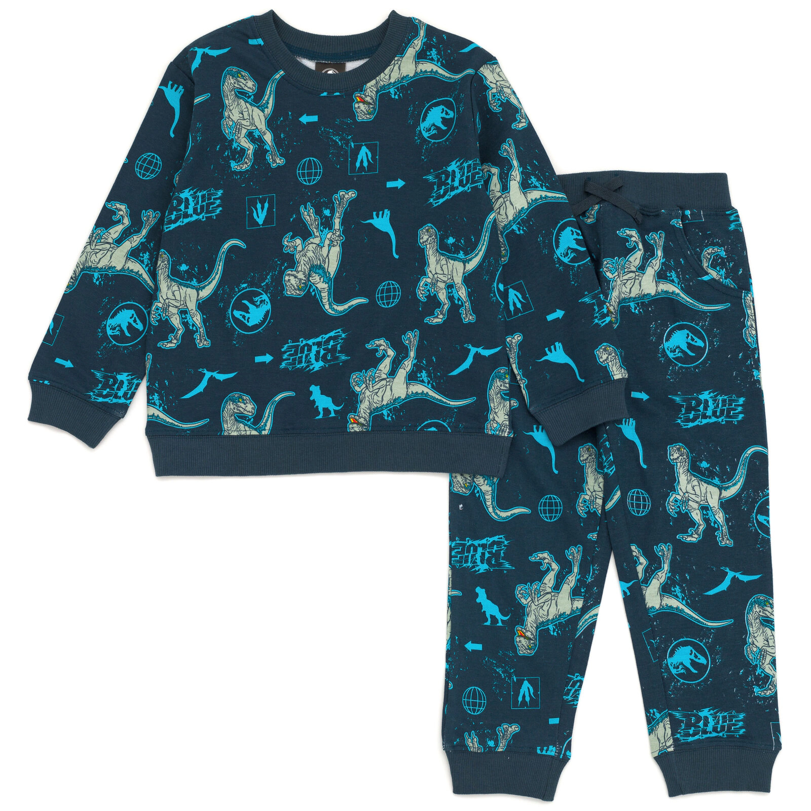 Jurassic World Park Blue (Dinosaur) Boys' 2-Piece Sweatshirt and Pants Set