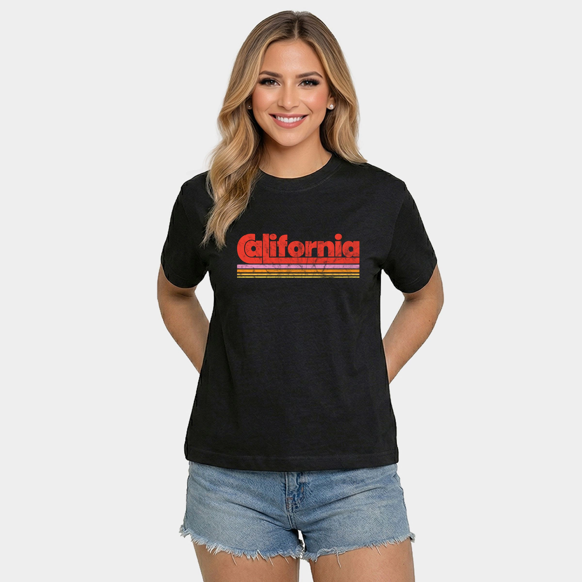 Simply Sage Market - Women's Relaxed Boxy Tee California Retro Stripes