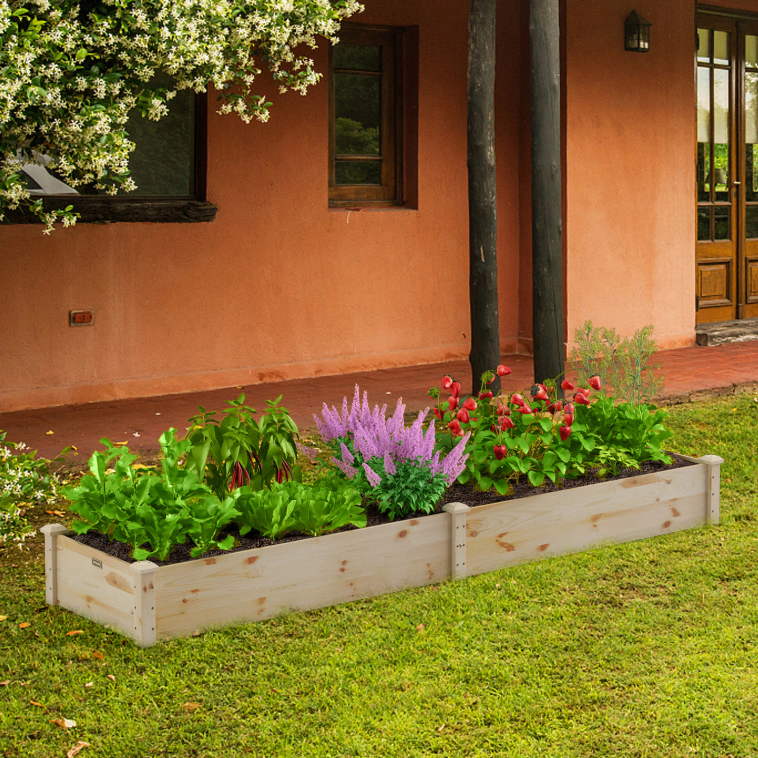 SlickBlue Unisex Wooden Raised Garden Bed Outdoor Planter Box
