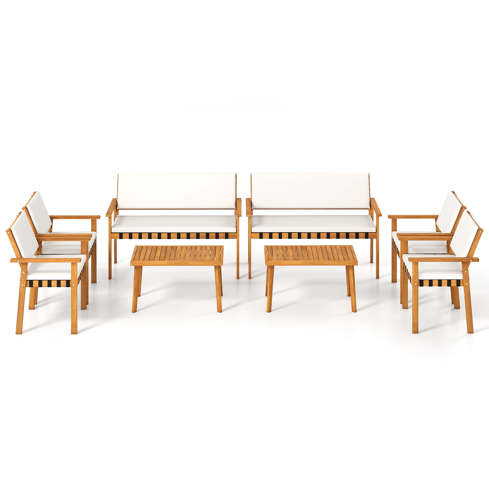 LJG 4 Piece Patio Furniture Set with Coffee Table for Backyard and Garden