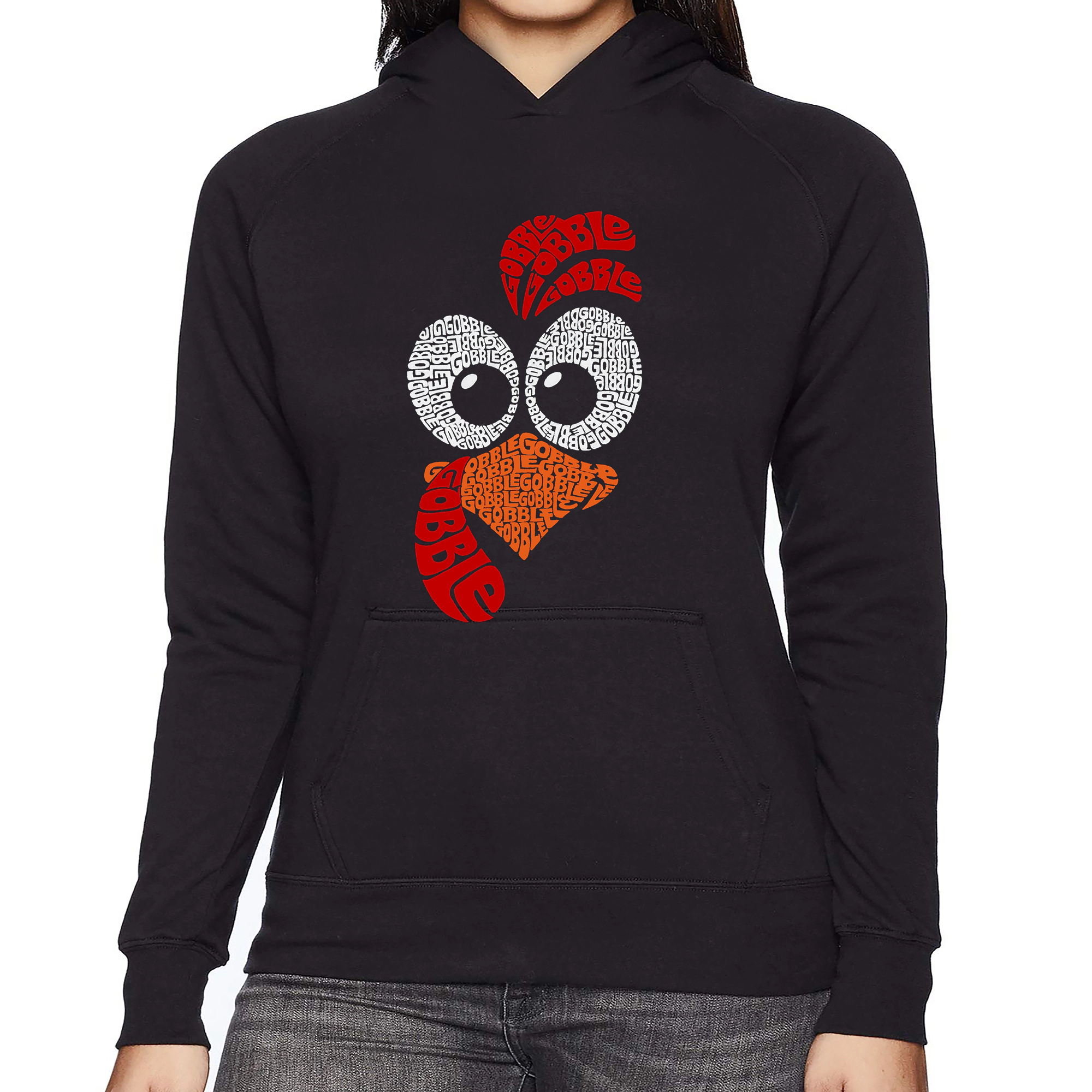 LA Pop Art Turkey Face - Women's Word Hooded Sweatshirt