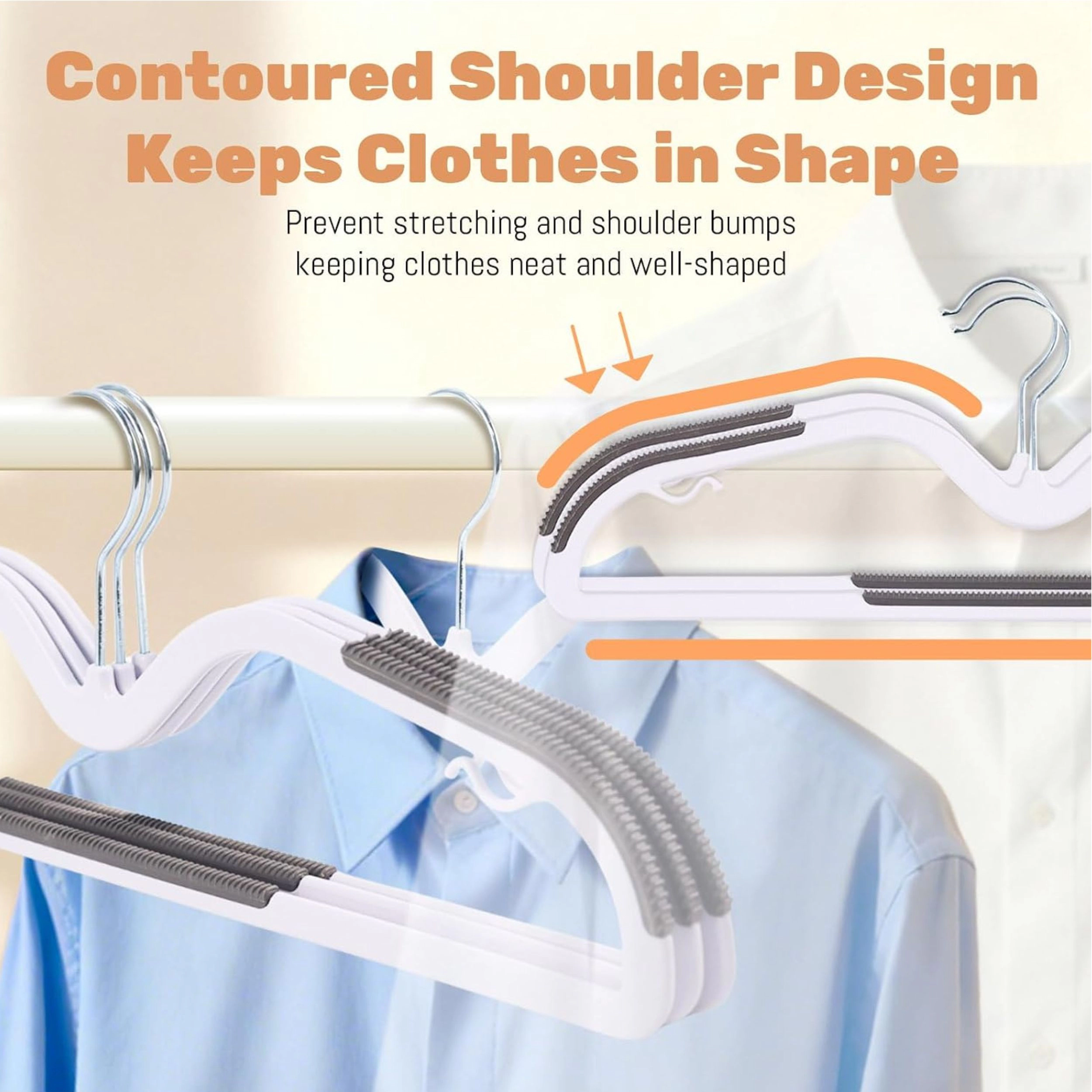 Stock Preferred Pack of 20 Heavy Duty Plastic Clothes Hangers with Non Slip Pads