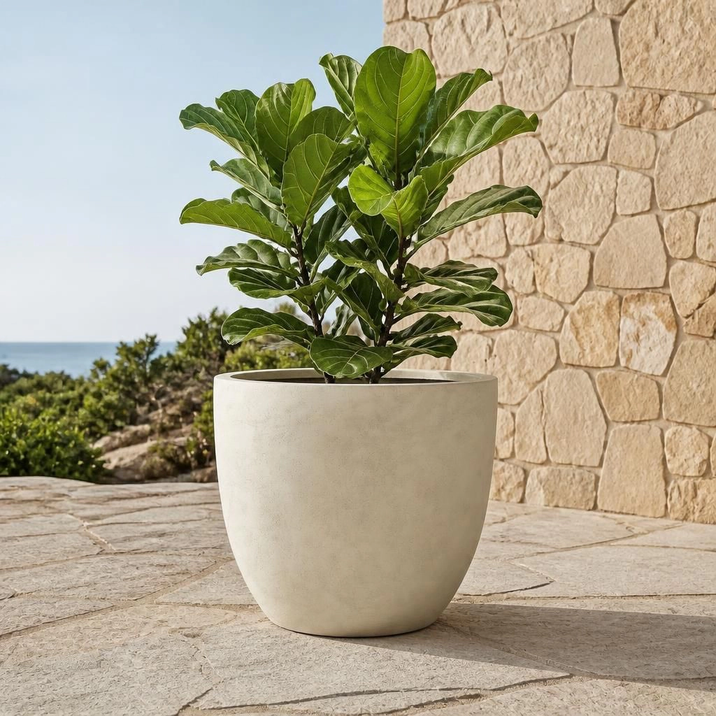 WOW PIONEER Durable Magnesium Oxide Planter Pot for Flowers Herbs Shrubs Trees Outdoor