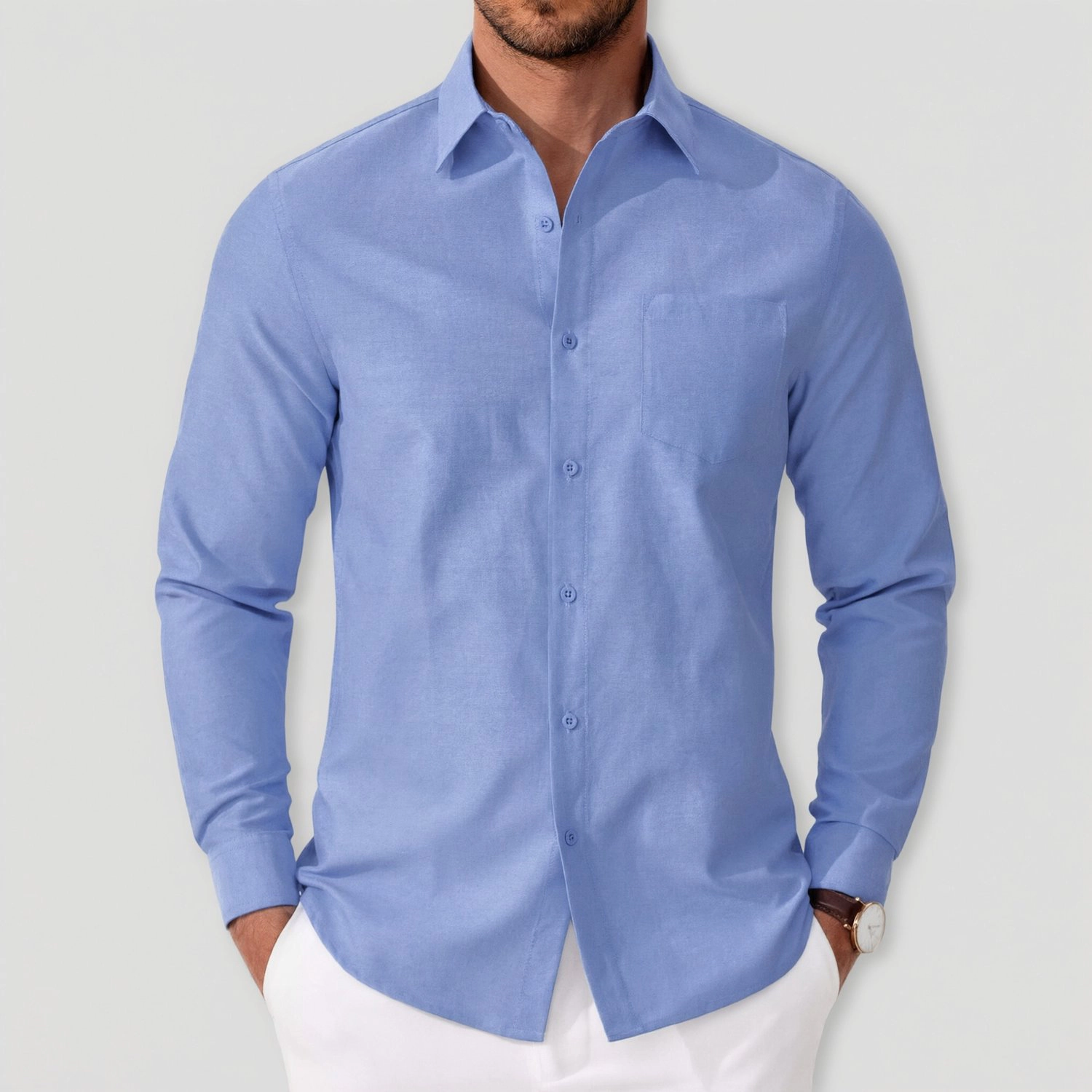 COOFANDY Men's Regular Fit Long Sleeve Button Front Shirt