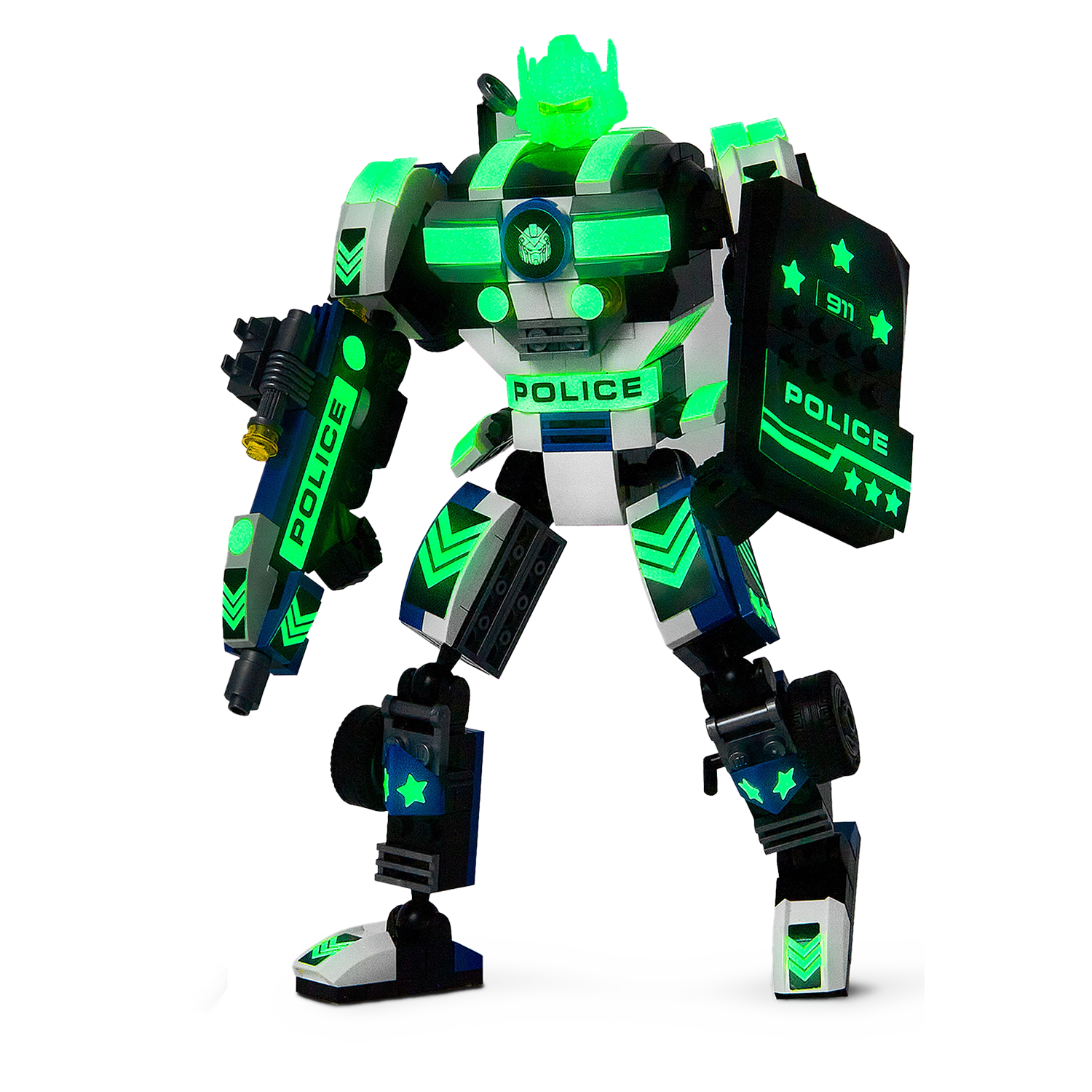 Robotryx Kids Voltroid Police 3-in-1 Robot Set - 245-Piece Hero Squad Building Set