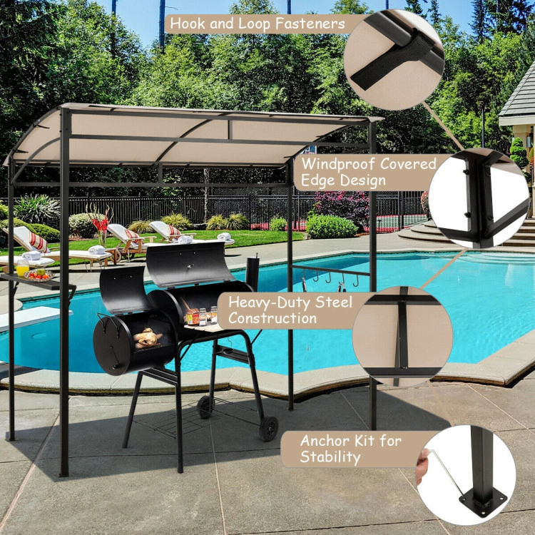 Hivvago Grill Gazebo With Serving Shelf And Storage Hooks