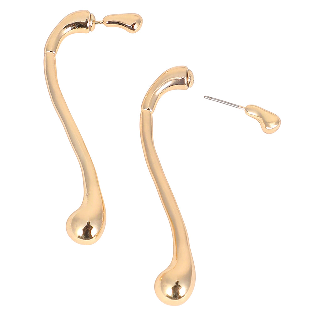 SOHI Women's The Back-Drip Drop Earrings - California Gold