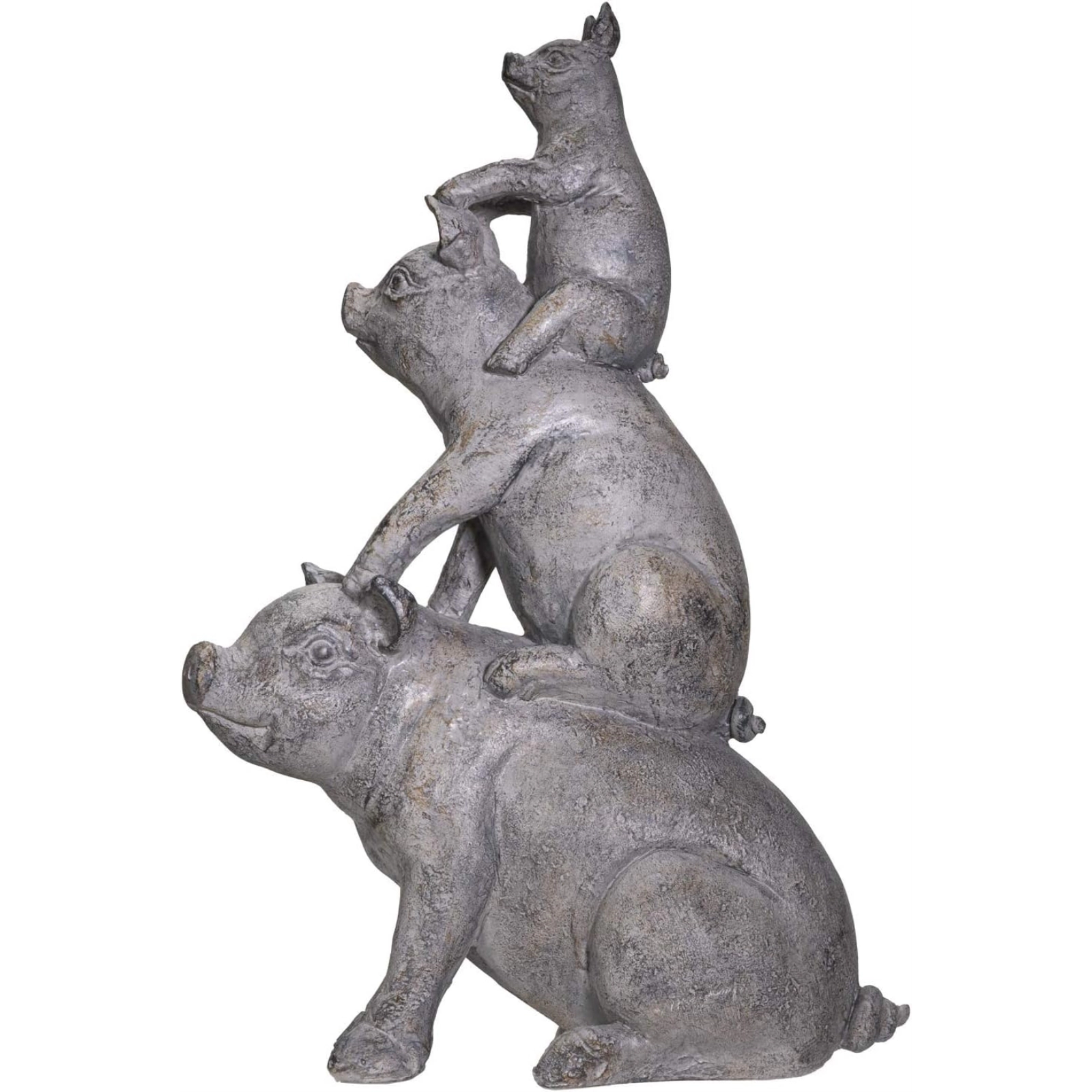 Pacific Giftware Stacked Pig Farm Animals Resin Statue Figurine 14.25 inch