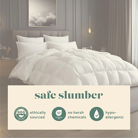 ComfyDown Harmony Down Comforter, 233 Thread Count, All Season, Color ...