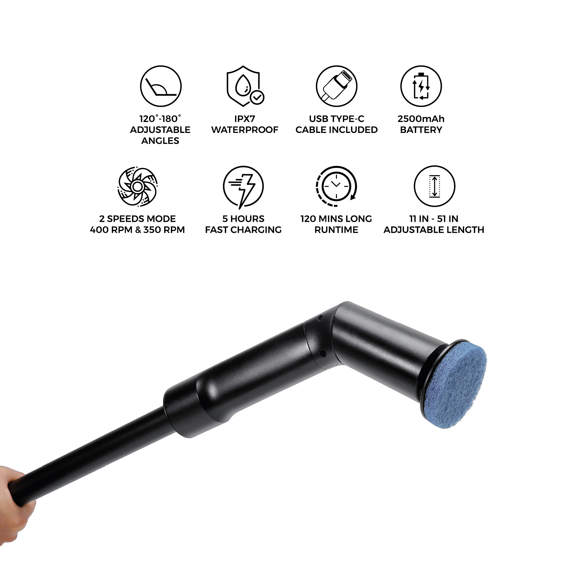 Pursonic Unisex Rechargeable Electric Scalable Scrubber Brush