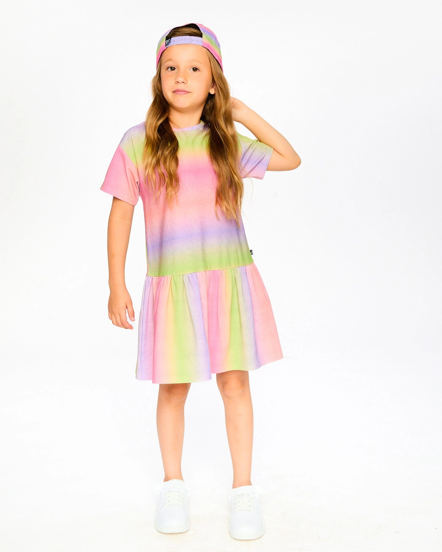 Deux par Girls Printed Jersey Dress with Heart Back Cut Out