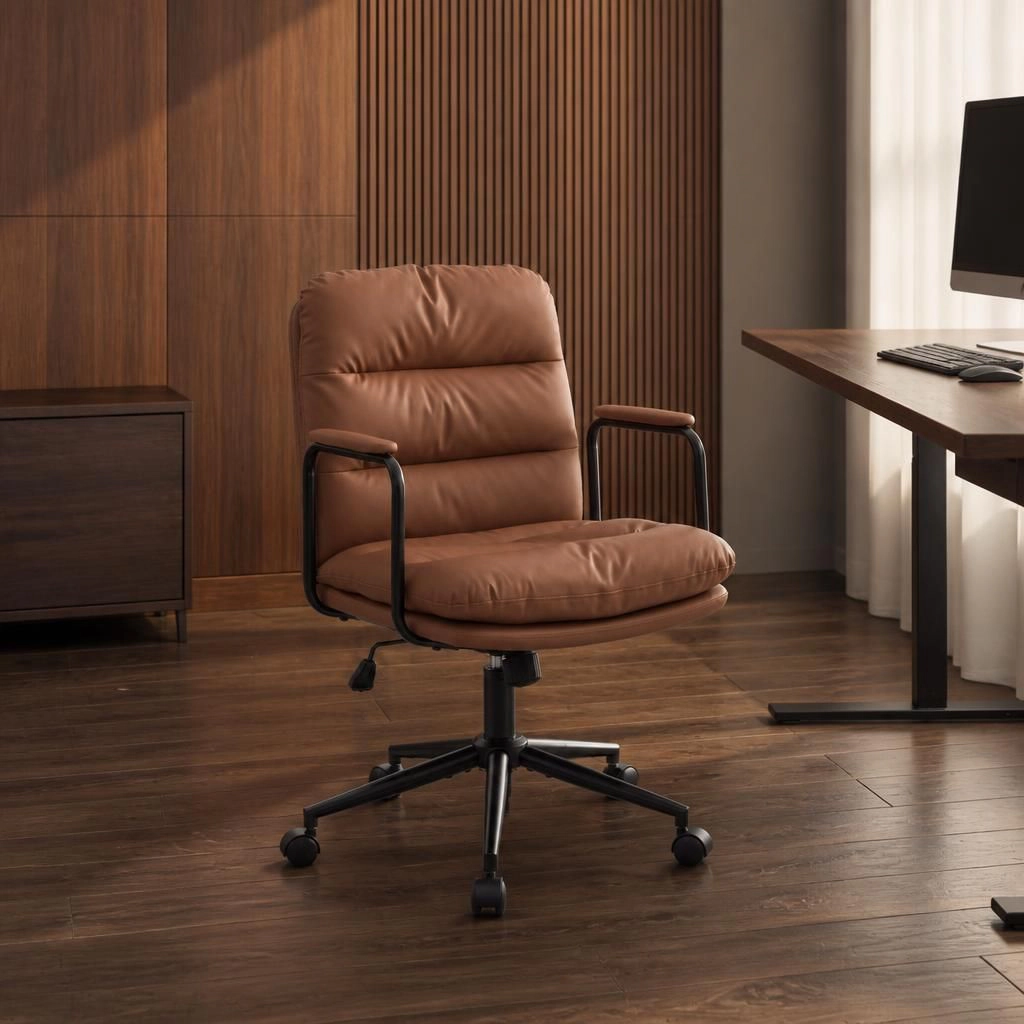 GOODSILO Upholstered Velvet Adjustable Height Task Office Chair