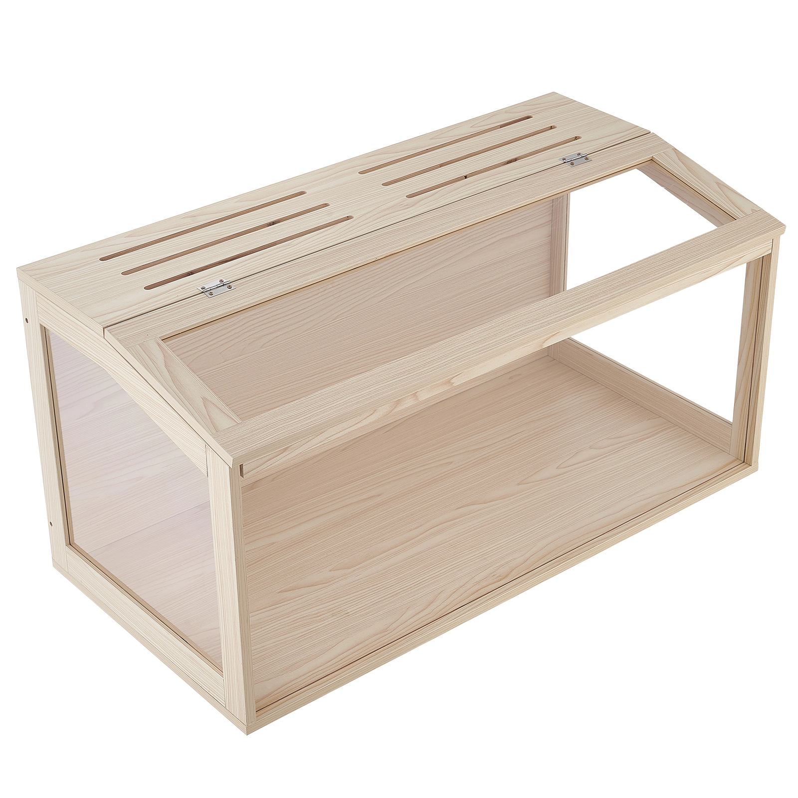 HONGGE Wooden Hamster Cage 270° Viewing Hamster Habitat Chewproof Acrylic Small Animal Cage with Openable Top Large Pet