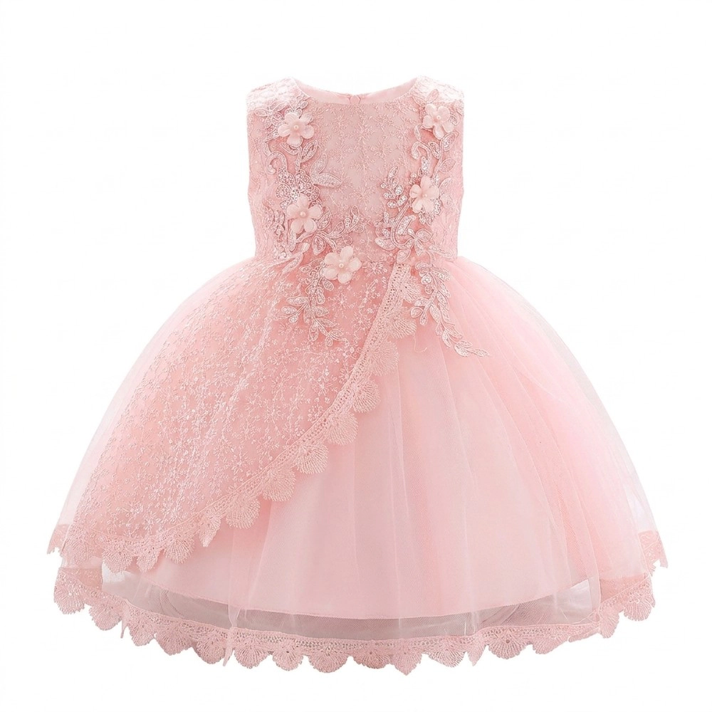MyKids USA Baby Girl Floral Embroidered Tutu Dress