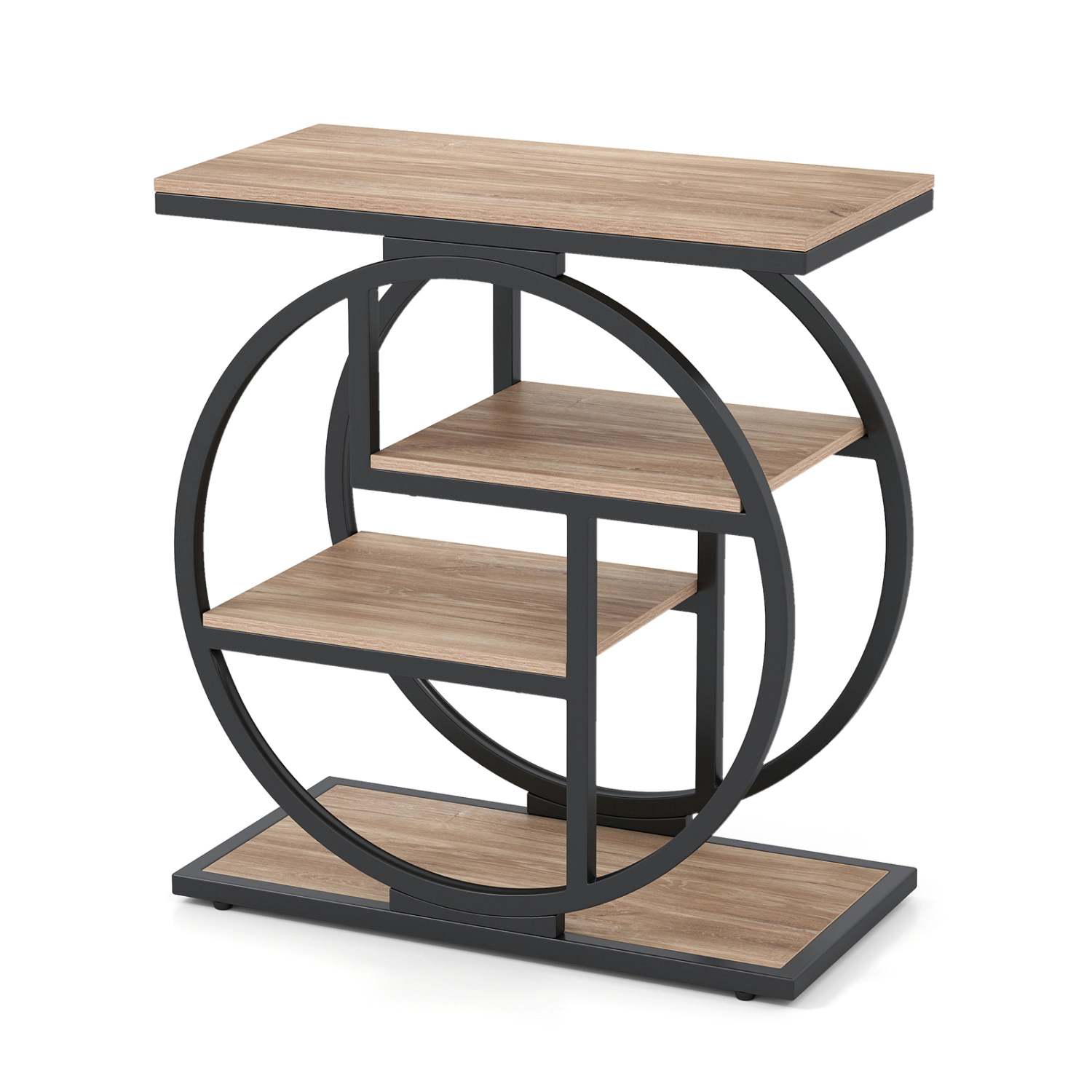 LJG 4-Tier Narrow End Table for Living Room with Storage Shelves