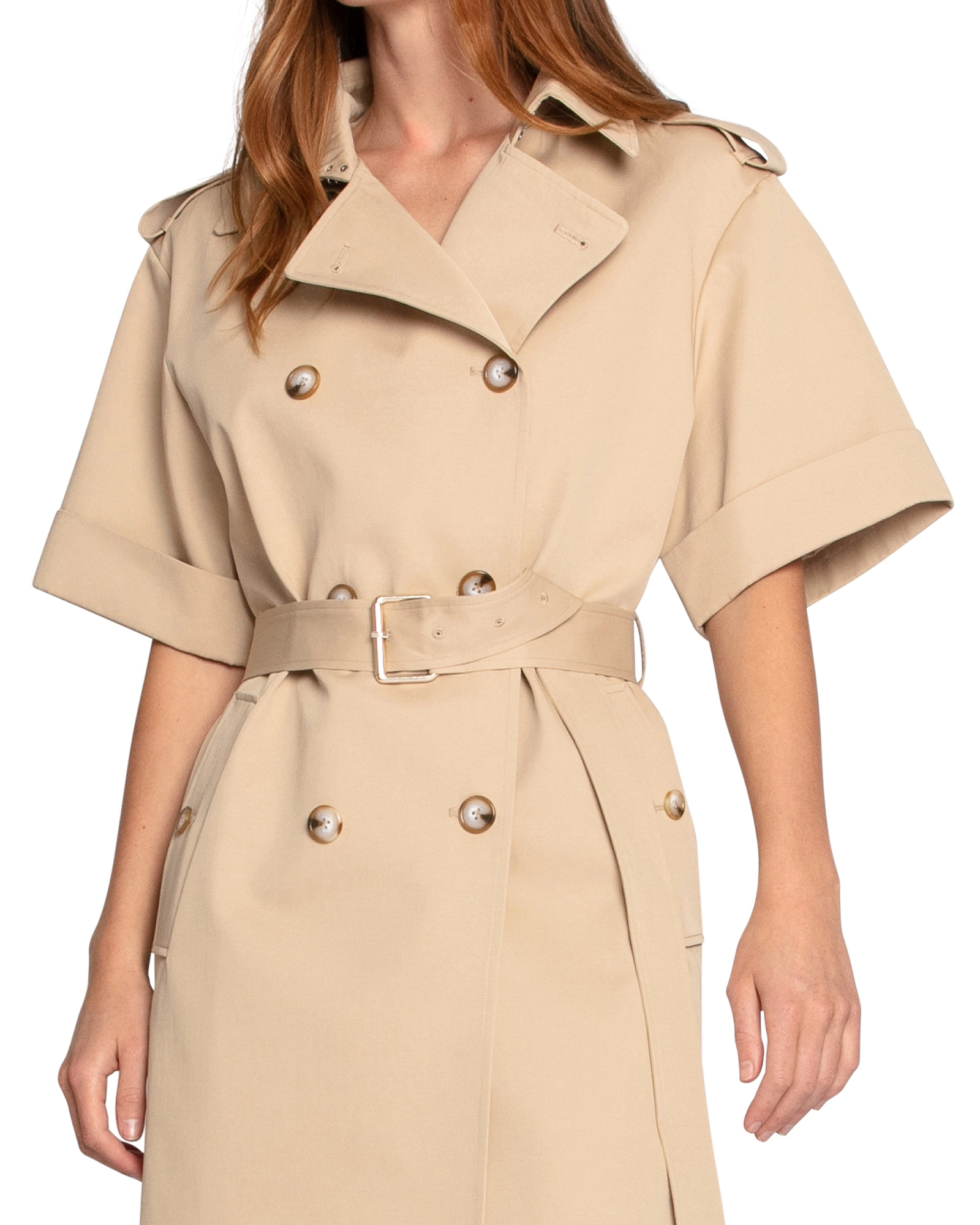 Belle & Bloom Womens Dust Daring Short Sleeve Trench Style Dress