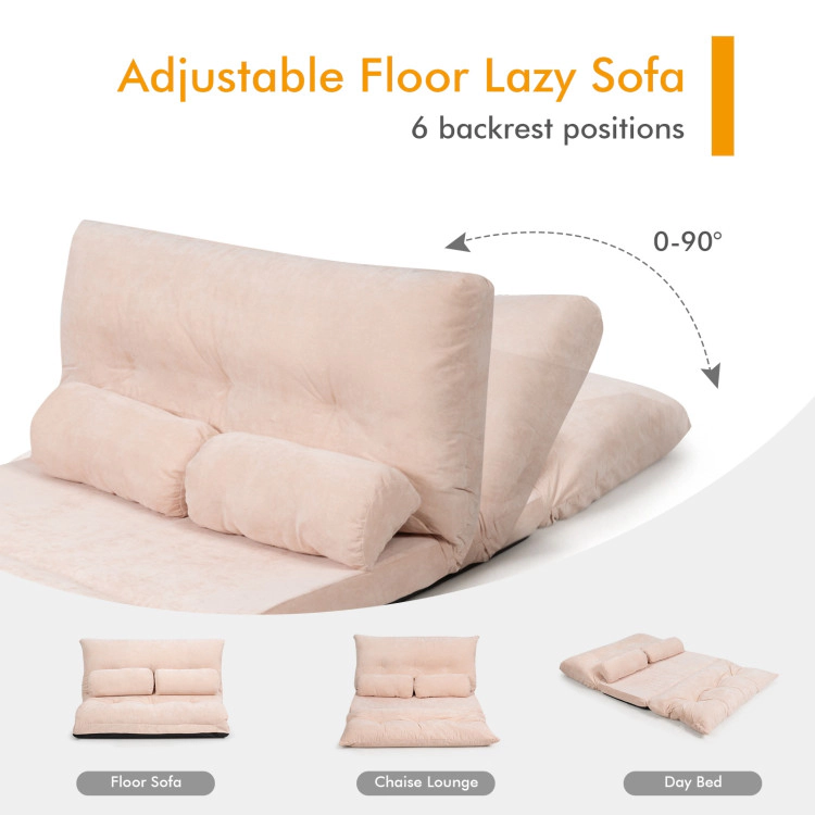 Hivvago 6-Position Adjustable Sleeper Lounge Couch With 2 Pillows